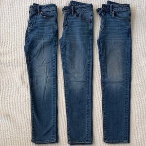 3x American Eagle Slim Straight Jeans Men’s 28x30 Medium Wash Bundle